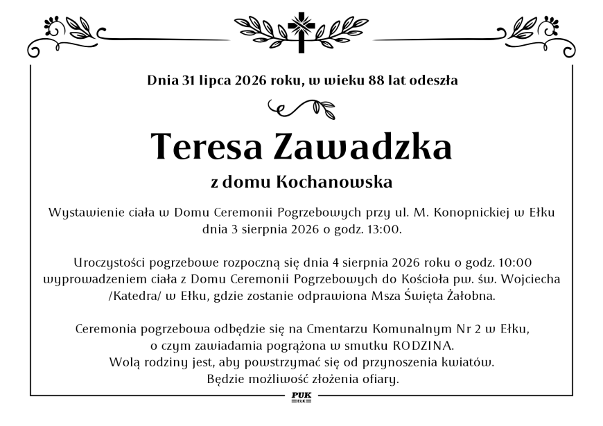 Teresa Zawadzka - nekrolog